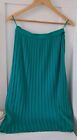 Ladies Skirt Green Pleated Elasticated Wool Mix Size UK 14 Made In Italy
