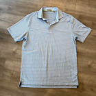 Tasc Shirt Mens Medium Blue Striped Polo Modal Stretch Golf Summer Casual