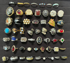 56 VINTAGE COSTUME RINGS JEWELRY LOT GREAT VARIETY ALL WEARABLE
