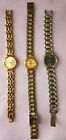 Lot Of 3 Women Vintage Seiko Watches In Silver/Navy & Gold Tone, Need Batteries