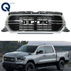 Front Upper Grill Grille Glossy Black W/Chrome Trim For 2019-2022 Dodge Ram 1500