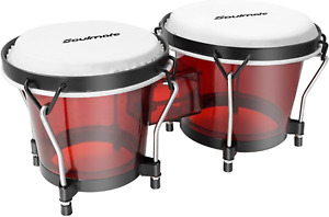New ListingBongo Drums 6” and 7” Set for Kids Adults Beginners Professionals Transparent Ca