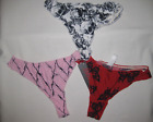 Romwe 3pk Y2K style goth thong panties S barbed wire/skull/butterfly nwt kawaii