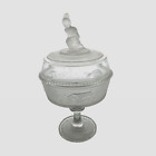 Antique 1879 EAPG Gillinder & Sons Glass Westward Ho Lidded Tall Compote 15
