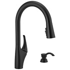 Delta Anderson Single Handle Pulldown Kitchen Faucet Black-Certified Refurbished