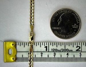 14K SOLID GOLD CUBAN LINK CHAIN NECKLACE BRACELET MEN WOMEN 2~11.5mm / 6.5
