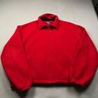 VINTAGE Polo Ralph Lauren Jacket Mens 2XL XXL Red Bomber Fleece Full Zip 90s
