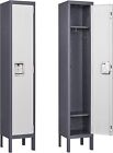 Metal Locker for School Gym Hotel Employees Storage Cabinet Wardrobe 66x12x12