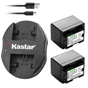 Kastar Battery + Charger for Canon BP727 VIXIA HF R400 R500 R600 R60 R62 R70 R82