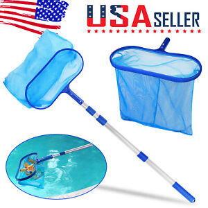 Swimming Pool Net Leaf Rake Mesh Skimmer Hot Tub Spa Clean Tool /Telescopic Pole