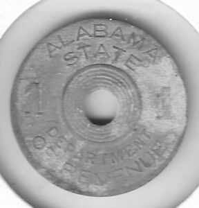 Alabama State Department Of Revenue, Sales Tax Token, 1 Mill (1/10¢) Coin