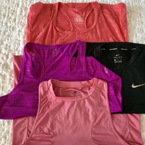 Lot Of 4 Tank Top Women’s Small Racerback Nike Adidas Champion Athletic Tops