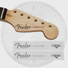 (2) Fender Tele Style Waterslide Decals for Headstock w/ Custom Shop Logo