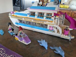 LEGO Friends 41015 Dolphin Cruise Boat Yacht, pre-owned Few Missing Pieces