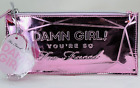 Too Faced Damn Girl You're so too faced COSMETIC POUCH ~ METTALIC PINK