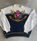 Vintage Perry Ellis Crest Anchor Knit Crewneck Sweater