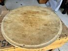 Antique Primitive Wood Cutting Board Round Bread Board 13”