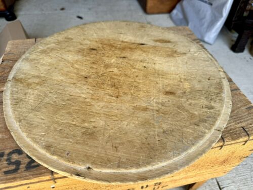 New ListingAntique Primitive Wood Cutting Board Round Bread Board 13”