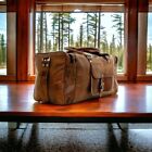 Men's Leather Gym Travel Luggage Duffel Genuine 24'' Vintage Brown Bag