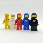 Lot of 5 Lego Black Red White Blue Yellow Spaceman Minifigure Classic Space