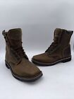 Justin 8in Lacer Mens Barley Brown Rush Leather Work Boots Square Toe Size 12 EE