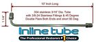 3/16 Brake Line 10 Inch Stainless Steel 90 Degree Bend Flared 3/8-24 Tube Nuts