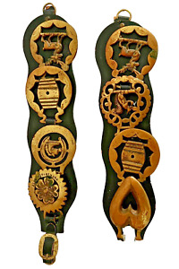 Horse Brass Decorative Tack Bridle 8 Rare Decorative Pieces Antique Vintage
