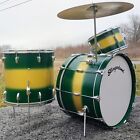 1964 Slingerland Green/Gold Duco 3PC Drum Set