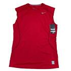 Nike Dri Fit Shirt Fitted Tank Men's Sleeveless Top, Red 449786-649