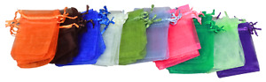 Vibrant Multicolor Organza Gift Bags Multiple Sizes in Sets of 20, 50 or 100
