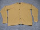 Vintage Izod Lacoste Sweater Men's L Brown Cardigan Orlon Acrylic Knit V Neck