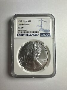 2019 AMERICAN EAGLE SILVER COIN S$1 EARLY RELEASES MS 70