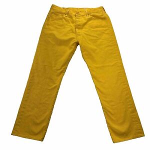 Levi's 501 Mens Jeans Tag 38x30 Fit 36x30 Yellow Denim Straight Leg Button Fly