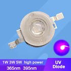 10pcs 1W 3W 5W UV Ultraviolet Purple 365nm 395nm LED Beads Light Part