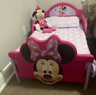 Girls Pink Toddler Bed Minnie Mouse with Safety Rails Kids Bedroom Furniture