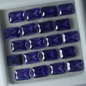 Natural CERTIFIED 12 Pcs Tanzanite Purple Emerald Cut Loose Gemstone 7x5 mm Lot