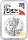 2021 $1 Silver Eagle Type 2 NGC MS70 First Day of Issue Gaudioso Signature