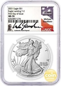 New Listing2021 $1 Silver Eagle Type 2 NGC MS70 First Day of Issue Gaudioso Signature
