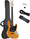 4 String Gjazz Electric Bass Guitar Full Size Right Handed with Guitar Bag, Amp