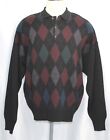 Vintage Florence Tricot Cardigan Argyle Sweater Acrylic Wool Mens Size XL Italy