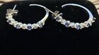 Tanzanite & Diamond Hoop Earrings - 14K white gold - Excellent Used Condition