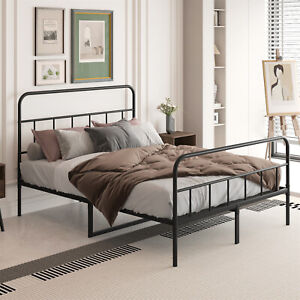 New ListingFull/Queen/King Size Bed Frame Metal Platform Bed w/ Headboard & Footboard