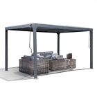 Aoodor 10x13ft. Patio Aluminum Frame Louvered Pergola with Adjustable Roof-Black