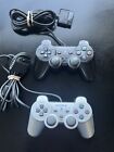 PlayStation Controllers DualShock PS2 Sony Black & Silver  Lot Of 2 Tested