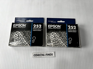 Epson 252 Black Ink Cartridge Lot of 2 OEM NEW Genuine Sealed 2018+ Date WF-3620