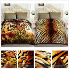 Queen King Mink Blanket Korean Style Reversible Tiger Printed Blanket Warm Bed