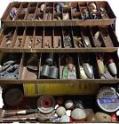 Tackle Box My Buddy Aluminum Full of Vintage Lures, Weights & Hooks Fishing VTG