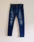Uniqlo Blue Demin Ripped Distressed Jeans Men's Size 33X32