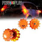 4x LED Road Flares Contingency Disc Safety Light Sparkle Caution Roadside Beacon