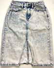 Wild Fable Size 2 Womens Acid Wash Denim Jean Skirt Front Slit Midi F69